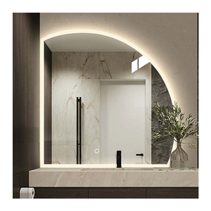 Nử<span class=keywords><strong>a</strong></span> Mặt Trăng gương với ánh sáng LED treo tường thông minh Màn hình cảm ứng phòng tắm thông minh gương - Product Image 1