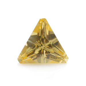 Wuzhou-piedra <span class=keywords><strong>de</strong></span> circonia cúbica personalizada, 7x7mm, Color amarillo dorado, corte triangular, 200 unidades - Product Image 1