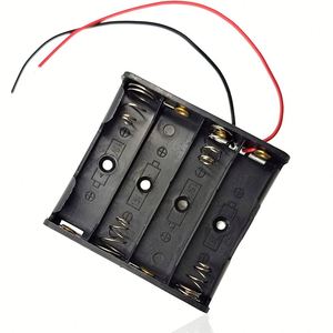 المنتج الأكثر مبيعًا 4 Aa علبة بطارية حامل بطارية 6 فولت كابلات رقم 5 جافة مع بطارية AA قلوية سوداء - Product Image 5