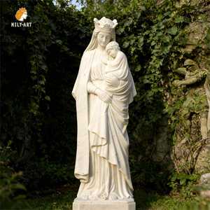 Sculpture de la Vierge Marie en marbre grandeur nature, statue religieuse de jardin extérieur, fournisseur de statues <span class=keywords><strong>catholiques</strong></span> sur mesure - Product Image 1