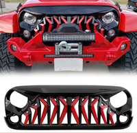 Grille anti-corrosion et résistante à l'usure élevée pour Wrangle fit pour Mustang modifier Shark style Grille de météore noir mat