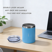 Mug de voyage isotherme en acier inoxydable à double paroi, corps cylindrique droit, 10 oz (300 ml), sans plastique, pour café et bière