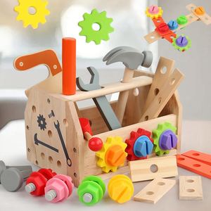 Maisonnette en bois et coffret à outils pour enfants, jeu d'éveil éducatif, puzzle de simulation de réparation, jouets en bois - Product Image 1