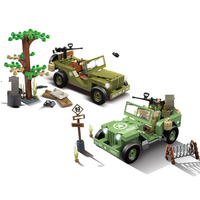 OPP sac emballage bricolage jouet Kit Ww2 champ de bataille militaire défense Base ruines garde tour Mini armée Figure blocs de construction ensembles