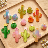 Breloques en résine de cactus gelée, mini décorations florales, accessoires DIY pour coque de téléphone et pince à cheveux