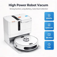 Robot de nettoyage domestique entièrement automatique, navigation laser, moteur sans balais, aspiration/lavage tout-en-un, recharge automatique
