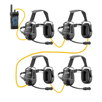 Écouteur de course automobile OMFox à réduction active du bruit avec micro et connexion cascade à quatre casques pour protection auditive de course