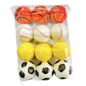 Ensemble de balles anti-stress en mousse PU de 6,3 cm, football, basketball, baseball, tennis, jouet à presser pour adultes - Product Image 1