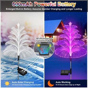 Lumières solaires <span class=keywords><strong>de</strong></span> Noël en forme <span class=keywords><strong>de</strong></span> méduse à 5 couches LED, 7 couleurs changeantes, pour allée, patio, pelouse extérieure, décoration paysagère - Product Image 4