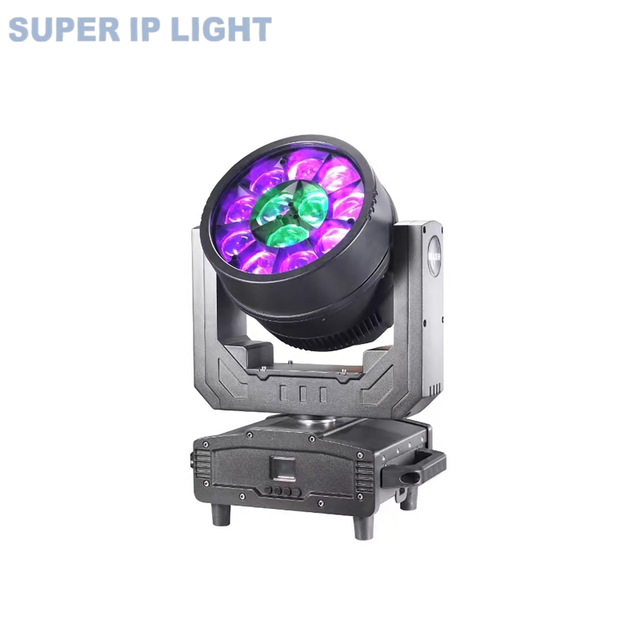 RGBW LED Moving Head Wash Light with Zoom Strobe Overheat Protection IP65 DMX512 Stage Effect Light
