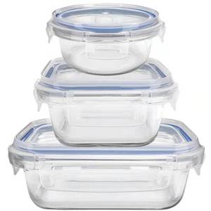 Best selling vacuum glass container sealed fresh-keeping bowl borosilicate heat-resistant glass lunch box