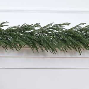 Handmade Norfolk Pine <b>Plastic</b> Christmas Garland with Soft Material Feeling Pine Needles Decoration - Product Image 5