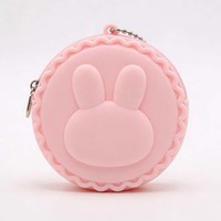 Porte-monnaie en silicone transparent à motif dessin animé OEM, porte-clés, mini sac de rangement à 4 compartiments, porte-cartes de crédit portable pour