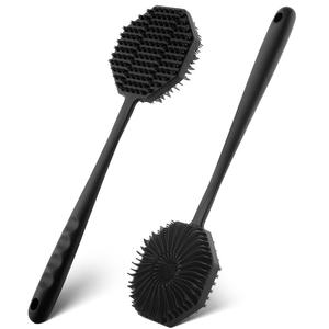 Set Sikat Mandi Silikon Lembut Ukuran Perjalanan Warna Logo Kustom, Pemutih, untuk Membersihkan Kulit, Rambut, dan Wajah, Dilengkapi Lubang Gantung untuk Bayi - Product Image 5