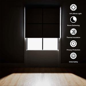 Commercio all'ingrosso prezzo di fabbrica camera Darkenibg a tre strati tessuto tende a rullo senza fili per finestre di casa - Product Image 5