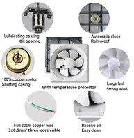 Ventilateur silencieux APB 10 pouces Petit ventilateur d'évacuation avec grille dans les toilettes Moteur entièrement en cuivre Extracteur d'air axial