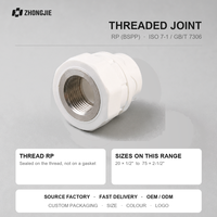 Raccord femelle PPR 20 mm à 75 mm (1/2 à 5/2 pouces) BSP PN25 avec insert en laiton, adaptateur hexagonal pour tuyau d'eau chaude et froide