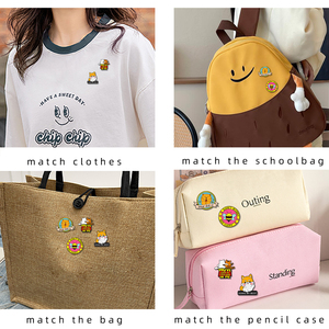 Lot de badges en émail personnalisés en gros, motifs animaux mignons et inspirants, épingles de revers en métal Shiba Inu, Chat, Abeille - Product Image 5