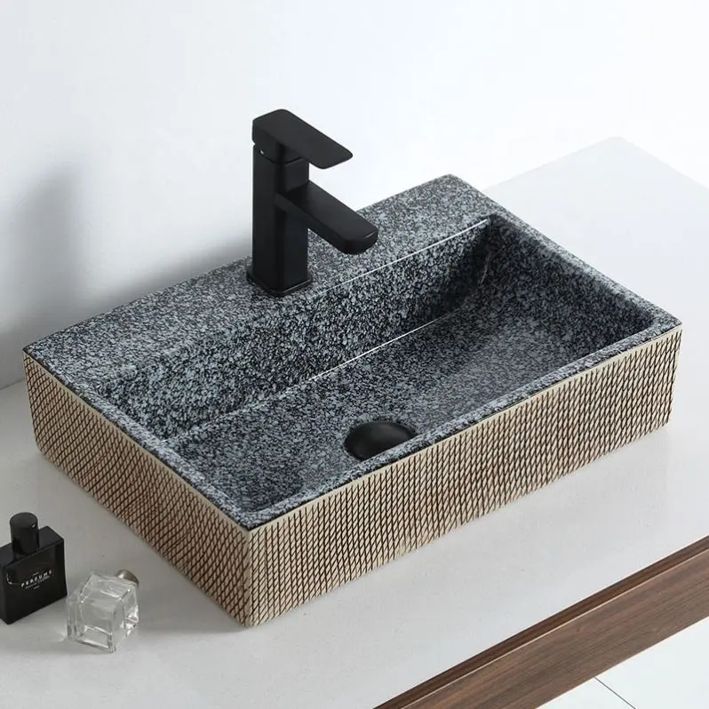 Ceramic Bathroom Sinks Lavatory Square Natural Marble Basin Sink High Quality Low Price Wash Water Closet Porcelain Basin