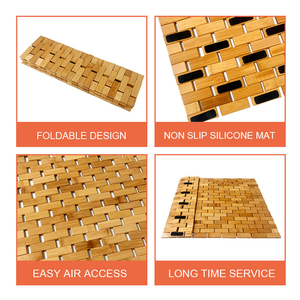 Vente en gros de tapis de douche pliable tapis de salle de bain en bambou tapis de bain en bois antidérapants - Product Image 4