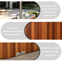 Bain à remous de luxe 2026 au design moderne, extérieur, à bois, pour 2 personnes, en cèdre avec revêtement en acier inoxydable 304, pour jardin, loisirs et spa