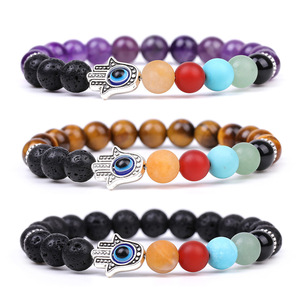 Pulsera de Piedras Naturales Coloridas con Cuentas, Creativa y Aromática, con Piedra Hamsa y Ojo Turco, para Mi <span class=keywords><strong>Hija</strong></span> - Product Image 1