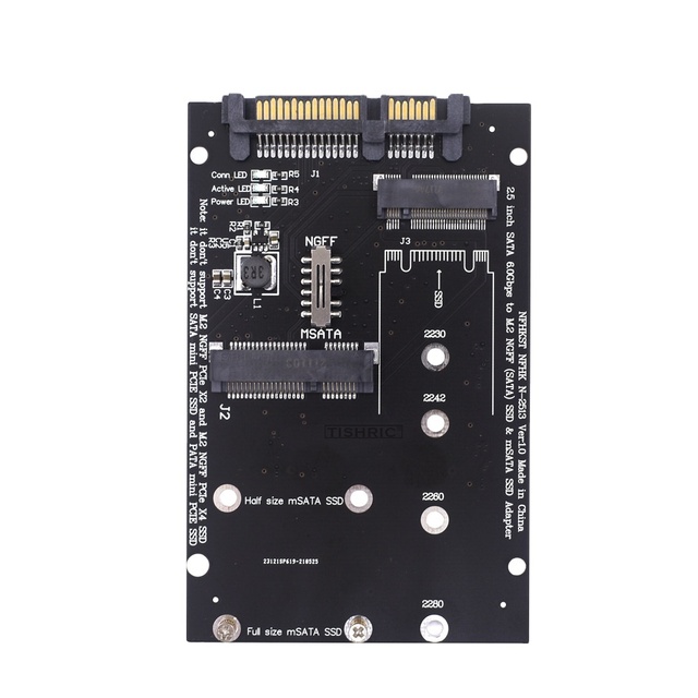 SATA to M.2 NGFF MSATA Solid State Drive Conversion Adapter Board ABS Material Plug-In