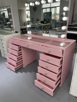 Coiffeuse Maquillage avec Miroir et Tiroirs, Table de Toilette Moderne pour Chambre ou Salon