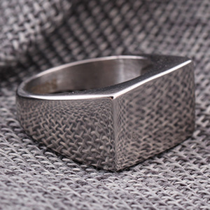 Anillo rectangular geométrico de moda de 18 mm de acero inoxidable y titanio para mujer, joyería de regalo - Product Image 2