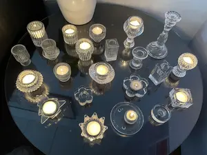 Стеклянные подсвечники в форме короны под заказ, подсвечник в форме цветка, дерева, конусная стойка, держатель для свечи, уникальные сосуды для свечей