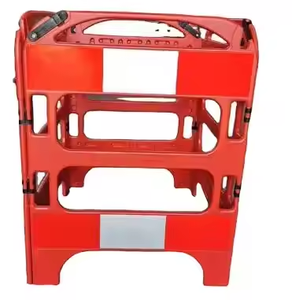 Barrières de sécurité routière pliables en plastique de haute qualité, amovibles et extensibles, pour travaux routiers, couleur rouge - Product Image 2