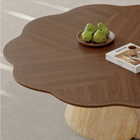 Table basse en bois en forme de fleur, table basse de salon de haute qualité, table centrale