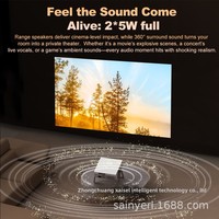 Mini-projecteur portable Android 1080P ultra-clair pour cinéma maison, modèle privé, compatible téléphone portable sans fil, pour l'international