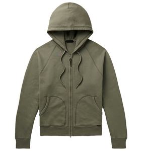 Sweat-shirts à capuche zippés bleu marine personnalisés 100 % coton avec fermeture double sens, tenue homme, survêtements avec étiquette en cuir - Product Image 3