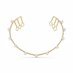 Diadème en or perlé |   Couronne de mariée minimaliste |   Élégante coiffe de mariage |   Bijoux de cheveux modernes en or - Product Image 1