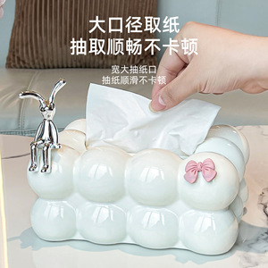 Luxus High-End Creme Serviette Papier Box Moderne Marshmallow Kunststoff <span class=keywords><strong>Tissue</strong></span> Organizer Home Car Desktop Wohnzimmer Esstisch - Product Image 2