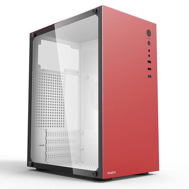 Custom New Design Computer Case Computadoras Aluminum Tempered Glass MATX/ITX Aluminum Pc case