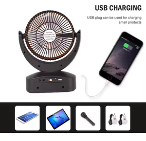 Ventilador Solar Recargable de 8 Pulgadas y 15W, Fabricado en China, con 3-10 Horas de Autonomía y Banco de Energía para Uso Diario - Product Image 4