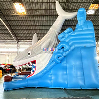 Toboggan aquatique gonflable avec piscine amovible et château gonflable combiné, équipement de parc d'attractions aquatique extérieur pour enfants