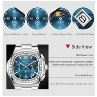 OLEVS 3739 Nouvelle Montre Homme Grand Cadran Carré Diamanté Analogique Quartz Classique Étanche Luxe