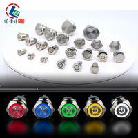 Bouton poussoir métallique ON/OFF avec connecteur et LED, 8mm/10mm/12mm/16mm/19mm/22mm/25mm/28mm/30mm, fabriqué en Chine