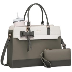 Bolso Tote de Lujo para Mujer con Logotipo Personalizado, Juego de 2 Piezas, Gran Capacidad, Diseño Color Block, Bolso de Hombro Elegante con Lazo - Product Image 2