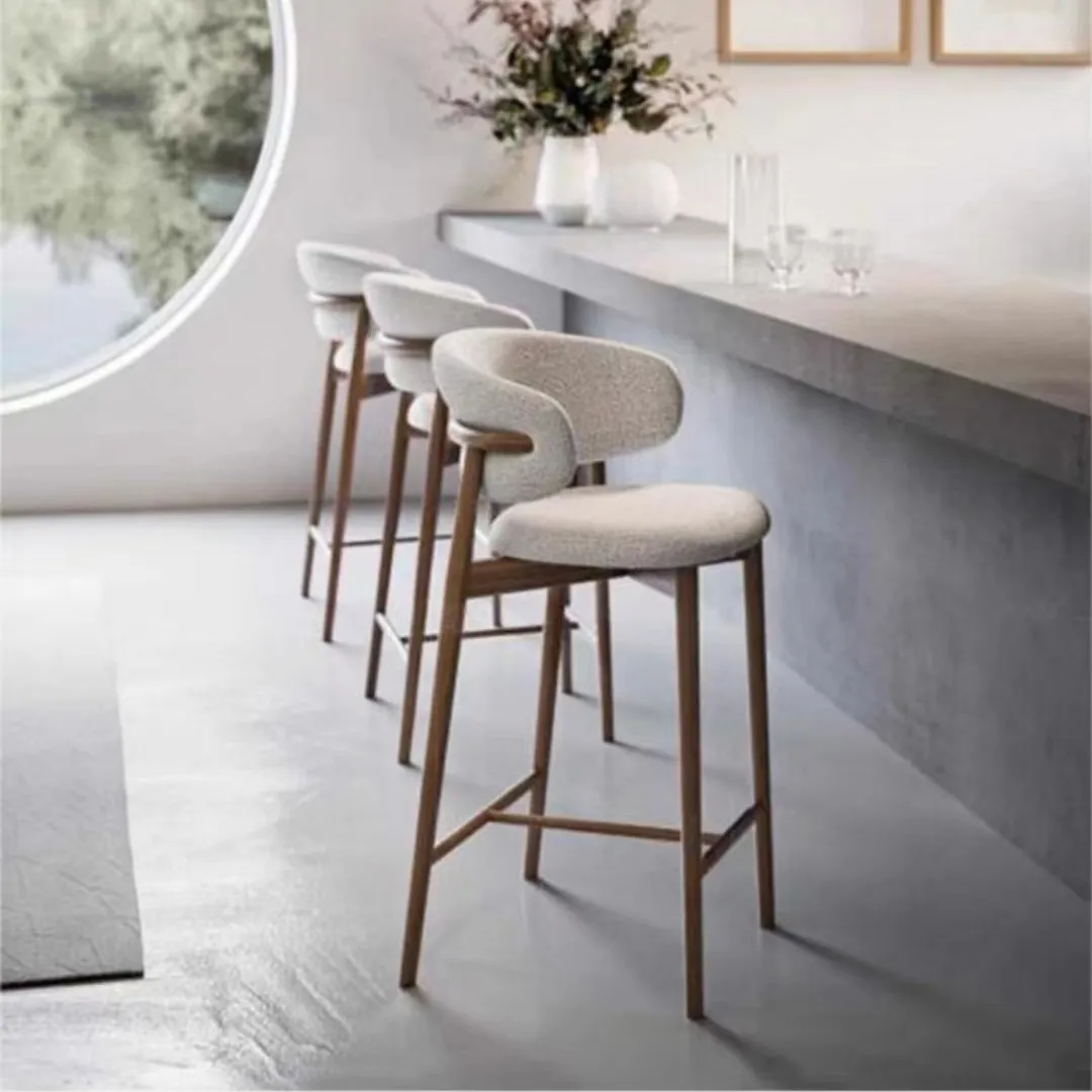XY kursi Bar makan tinggi bingkai kayu kustom mewah terbaik untuk rumah, restoran, dan furnitur komersial dapur