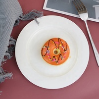 Assiette à dîner en porcelaine fine écologique, assiettes blanches en céramique personnalisées pour restaurant