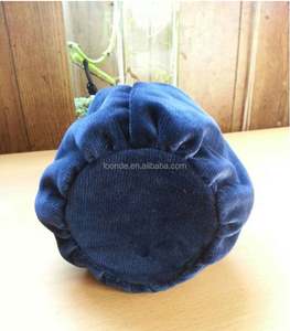 Bolsa de terciopelo de fondo redondo azul de alta calidad para joyería - Product Image 4