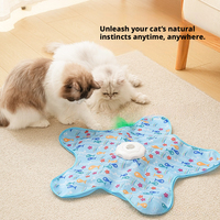 Jouet pour chat automatique interactif électrique, tapis de jeu avec plumes pour cachette, jouets d'intérieur pour animaux de compagnie, accessoires, produits et fournitures