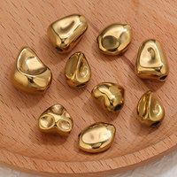 Perles irrégulières en acier inoxydable Hobbyworker, perles d'espacement torsadées dorées, pépites torsadées, perles lâches pour la fabrication de colliers, bracelets et bijoux
