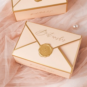 Best Selling Custom Luxury Candy Chocolate Packaging Gold Foil <b>Envelope</b> <b>Gift</b> <b>Box</b> for Wedding - Product Image 5