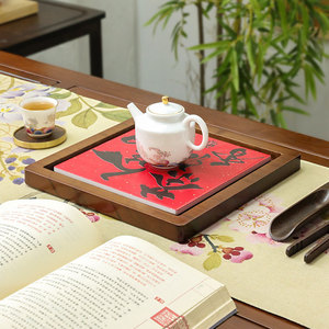 Bandeja de té cuadrada de bambú, diseño minimalista para servir té, nuevo estilo chino - Product Image 4