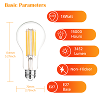 Ampoule LED A23 E27 18W ultra-lumineuse, haute qualité, décorative, haute efficacité, emballage personnalisé CE Europe